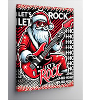 Kanvas Tablo Noel Baba Rock Gitar Çalıyor