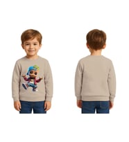 Unisex Groot Baskılı Çocuk Swaetshirt 3 İplik Şardonlu (Taş)