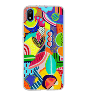PrintiFy Xiaomi Redmi 7A ile Uyumlu 1mm Slim Fit Retro Renkler 6 Baskılı Şeffaf  Kılıf