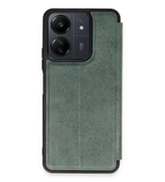 Redmi 13C Kılıf Flip Cover - Koyu Yeşil