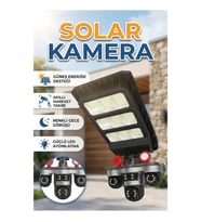 LED Projektörlü Solar Panel Destekli Akıllı Güvenlik Kamerası