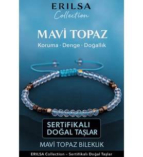 Sertifikalı Terahertz Mavi Topaz Doğal Taş Bileklik İnce Model – Zarif ve Şık Tasarım (Çok Renkli)