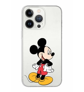 Apple iPhone 13 Pro Uyumlu Kapak Mickey Mouse Tasarımlı Şeffaf Silikon Kılıf