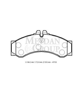 MERCEDES SPRINTER- 00/07; ARKA FREN BALATASI (KABLOSUZ)(DİSK)(164,2X72X19,5) (BRAMAX) A0044201520