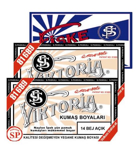 Viktoria Kumaş Boyası Açık Bej 2Pk+Fiske Sabitleme 1Pk