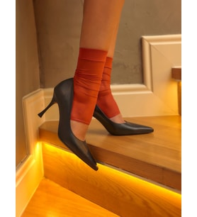 Kadın Hakiki Deri Siyah İnce Topuklu Stiletto