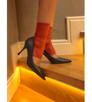 Kadın Hakiki Deri Siyah İnce Topuklu Stiletto