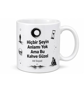 Nihilist Arkadaşa Esprili Karanlık Kupa Hiçbir Şeyin Anlamı Yok Hediye Bardak