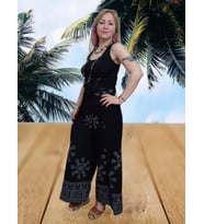 Taş Baskılı Siyah Pantolon - Siyah gri Standart (Karışık)