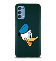 Oppo Reno 4 Soft Premier Kapak Donald Duck-F Tasarımlı Silikon Kılıf - Yeşil (Şeffaf)