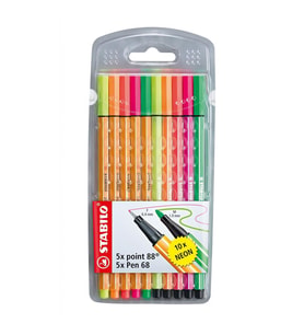 Stabilo Point 88 ve Point 68 Fineliner Kalem 10 Renk 8868/10-1