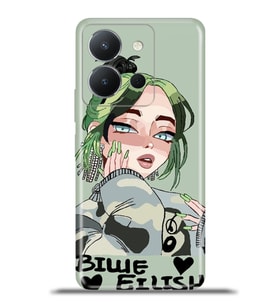 Vivo Y36 Kapak HD Renkli Dizayn Silikon Kılıf - Billie Eilish