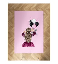 MEKTA HOME BEBEK VE ÇOCUK ODASI Prenses Kız ve Fiyonklu Balon Desenli Halı
