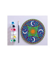 AHŞAP MANDALA 20x20 cm DAİRE MDF üzerine UV baskı modeller- AY YILDIZ GÜNEŞ Mandala Set Boyama