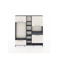 Arges Dolap 12 Raflı Tek Çekmeceli 8 Kapaklı 220x30x243 Antrasit-Aytaşı/Antrasit