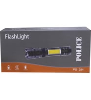Polıce PS-354 Zoom Kırmızı Ikaz Işıklı ve Magnet Özellikli Şarjlı El Feneri (Siyah)