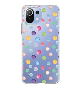 PrintiFy Xiaomi Mi 11 Lite ile Uyumlu 1mm Slim Fit Water Color 6 Baskılı Şeffaf  Kılıf