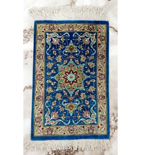 İpek halı El dokuması 27x43 El halısı %100 ipek Saf ipek