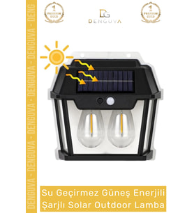 Özel Üretim Su Geçirmez Güneş Enerji Şarjlı Duvara Monte Dış Cephe Uygun Solar Outdoor Lamba