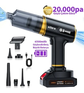 EZERE ST-6609C 20000pa Güçlü Dijital Göstergeli Vakumlu Kablosuz Üflemeli Araç - SSSSSS4243-6