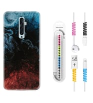 Oppo Reno 2Z 4 Lite 4 Pro 5 6 7 A31 Kılıf Kablo Koruma Spiral Silikon Red Blue Black Abstact 1386