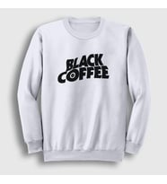 Presmono Unisex Beyaz Black Coffee Hediye Filtre Kahve Sweatshirt 507018tt (Beyaz)
