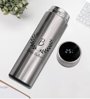 Kişiye Özel Tasarımlı 500 ML Gümüş Renk Dereceli Termos