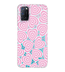 Oppo A52/A72/A92 Uyumlu Kalp Desenli Şeffaf Telefon Kılıfı