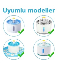 Lexroo Auvc 2.4L Papatya su sebili uyumlu Yedek Filtre 3'lü Paket, 127x38x5mm, Beyaz