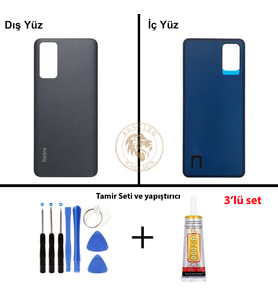 Xiaomi Redmi Note 11 Pro Grafit Grisi Arka Pil Kapağı Batarya Kapağı + Yapıştırıcı ve Vida Seti