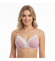 Kadın Balensiz Jakarlı  Kaşkorse Rib Soft Bra Sütyen BB2103 (Gül Kurusu)