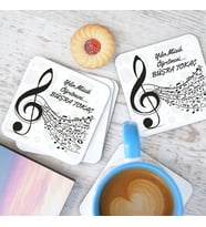 Kişiye Özel Müzik Öğretmenlerine Hediye Bardak Altlığı Seti