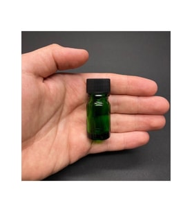 Labshop41 Yeşil  Cam Şişe 5 ml  , 5 cc Siyah Kapaklı Cam Şişe  ,  Saydam Cam Şişe x 10 Adet