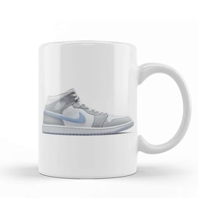 Jordan 1 Mid Wolf Grey Aluminum Kupa Bardak Porselen