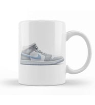 Jordan 1 Mid Wolf Grey Aluminum Kupa Bardak Porselen