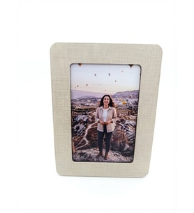 Masa Üstü Ahşap Fotoğraf Çerçevesi 14×20 cm – Kişiye Özel Fotoğraf Baskılı - vizon renk