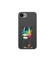 iPhone 16e ile Uyumlu Splash Tembel Hayvan Tasarımlı Şeffaf Silikon Kılıf