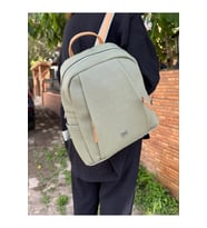 Kadın Yeşil Camel 9 Gözlü Büyük Boy Sırt Çantası (STD)