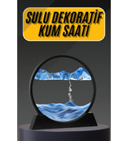 3D Led LED'li Kum Saati Gece Lambası Hareketli Sulu Kum Saati Dekoratif