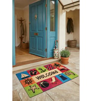 Valerine Life Kapı Önü Paspası 45x70cm Kaymaz Taban Dekoratif iç Dış Mekan Deniz Yıldızı Feneri