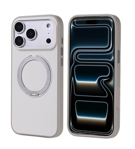 Apple iPhone 17 Pro Max Kılıf M-Safe Şarj Özellikli 360 Standlı Proton 2.5mm Kap (Gri)