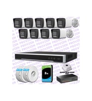 Provzen Hikvision 9 IP 4MP Hibrit ColorVu Güvenlik Kamerası Seti Olay Anında bildirim