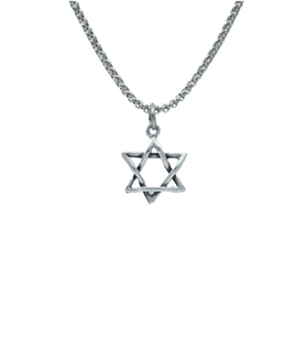Minimal Pentagram Örme Zincir Kolye - Gümüş Kaplama - Erkek Kadın Kolye - No:1346