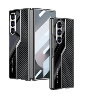 Galaxy Z Fold 6 Kılıf Ultra İnce Kamera Korumalı PC + Karbon Fiber Tasarımlı Arka Yüzey Zore Kıpta P