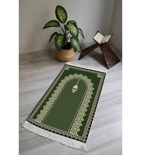 Dijital Baskı Kaymaz Tabanlı Yıkanabilir Püsküllü Seccade SCD0016