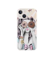 Iphone 13 Uyumlu Kılıf Resimli Desenli Baskılı Silikon Kılıf Donut Girl 1408