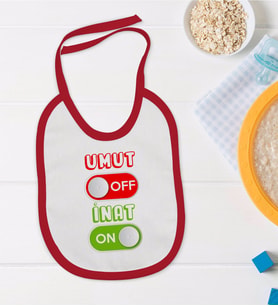 BK Kids Umut Off Tasarımlı Kırmızı Bebek Mama Önlüğü-1