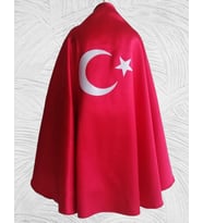 29 Ekim Özel Türk Bayraklı Kırmızı Gösteri Pelerini
