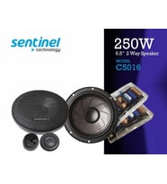 Sentinel 250watt 6.5 16cm Hoparlor Takımı Tweetterli 2 Yollu Ye