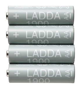 IKEA LADDA HR6 AA 1.2V+Pil kapasitesi: 1900 mAh. şarj edilebilir pil